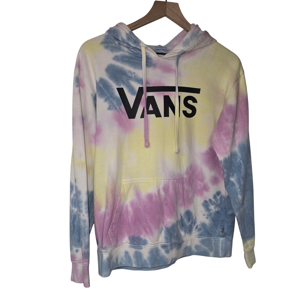 Vans Logo Graphic Hoodie Women S Pastel Tie Dye Cotton Skater Streetwear